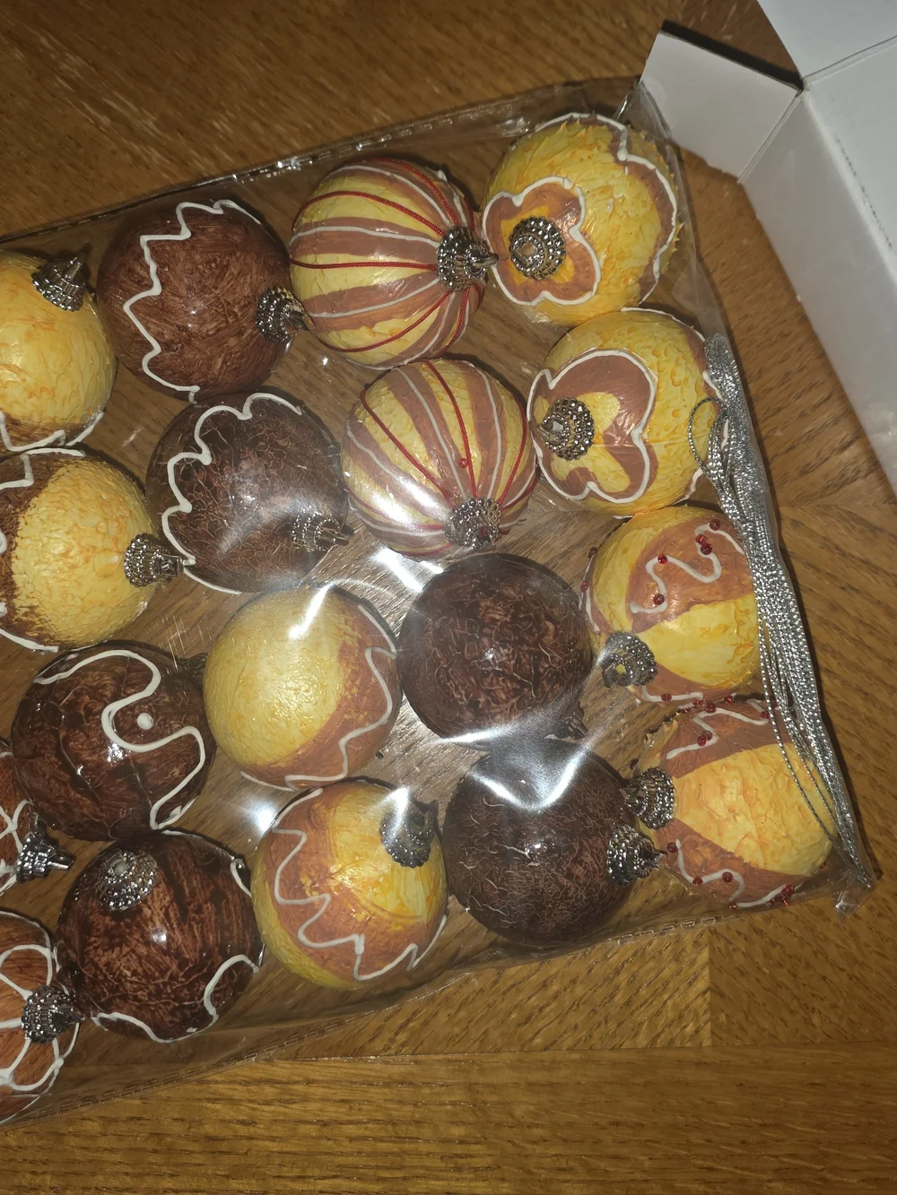 20 pcs Gingerbread Christmas Ball Ornaments Shatterproof 2